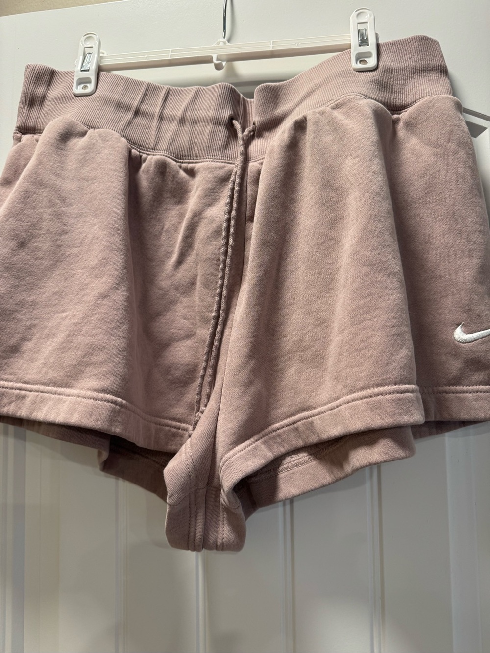 Nike Women’s Dusty Pink Fleece Drawstring Athletic Shorts